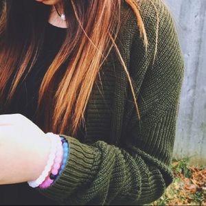 Army green AE cardigan